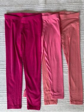 Girls' 3-Pack Pink & Coral Cotton Leggings (6)